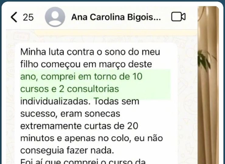 Print da conversa de Ana Carolina com as Doutoras do Berço